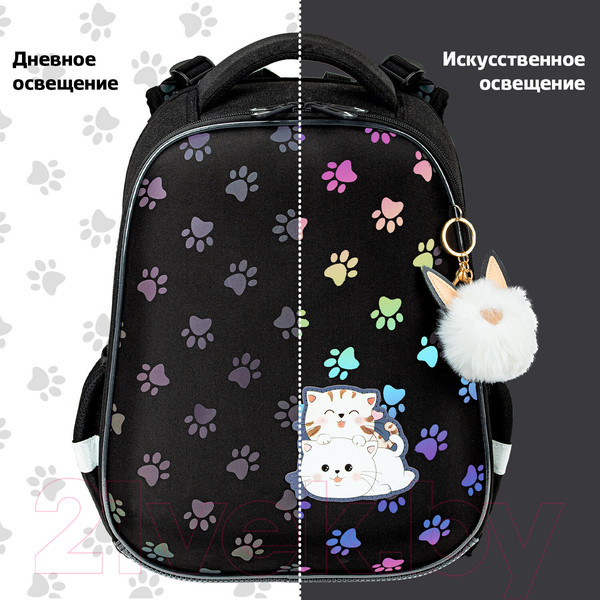Изображение товара Школьный рюкзак Brauberg Luminous. Paws / 271366
