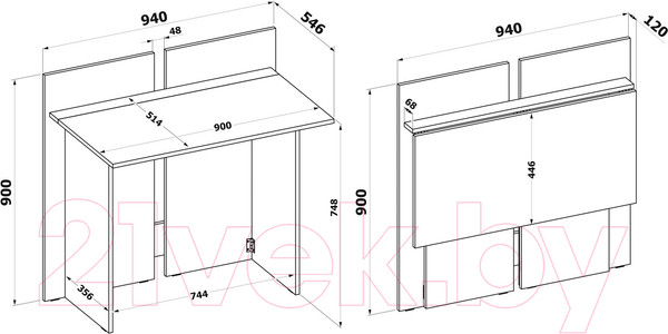 Изображение товара Стол-книга Сокол-Мебель СП-20 (белый)