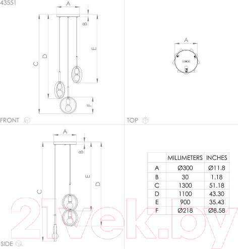 Изображение товара Потолочный светильник Eglo Ipsden 43551