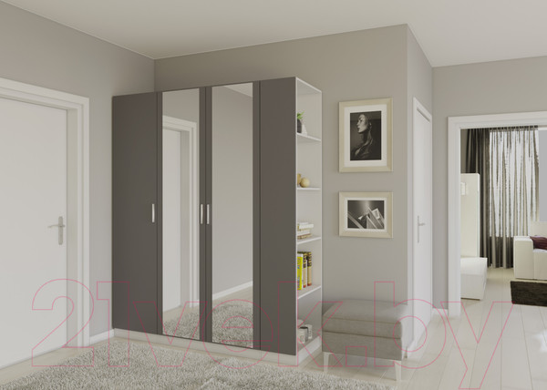 Изображение товара Шкаф Интермебель Марсель-27 / МР 01-27 (графит серый)