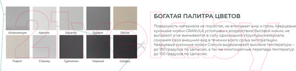 Изображение товара Мойка кухонная GRANULA GR-8101 (арктик)