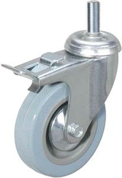 Изображение товара Колесо для тележки складской TOR Поворотное SCtgb 42 100мм с болтом и тормозом / 1003630