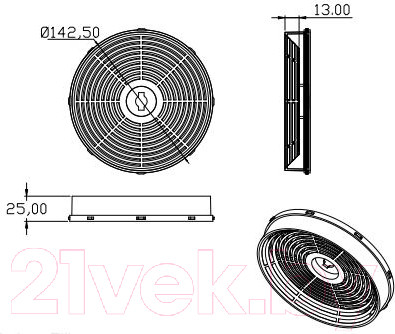 Изображение товара Угольный фильтр для вытяжки Evelux ECFA 2120