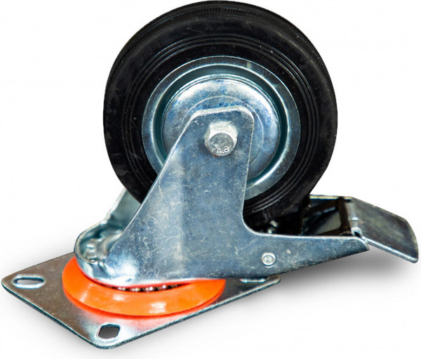 Изображение товара Колесо для тележки складской TOR Поворотное SCb 42 100мм с тормозом (N) / 1024166