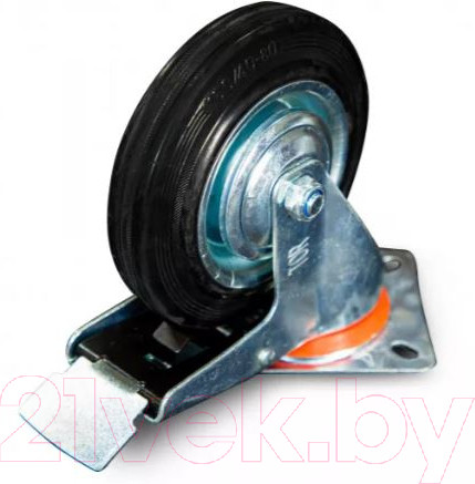 Изображение товара Опора колесная для тележки складской TOR SCb 63 160мм с тормозом (N) / 1024201