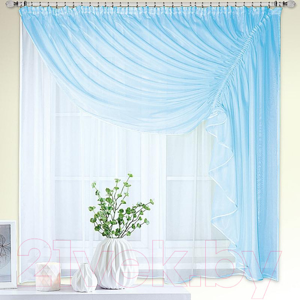 Изображение товара Гардина Nivasan Ромео 280x170 правая / RM (голубой)