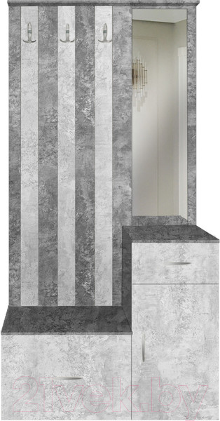 Изображение товара Секция в прихожую Артём-Мебель ДСП СН-100.00 (бетон спаркс лайт/бетон спаркс)