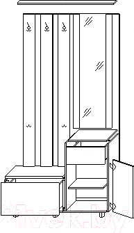 Изображение товара Секция в прихожую Артём-Мебель ДСП СН-100.00 (бетон спаркс лайт/бетон спаркс)
