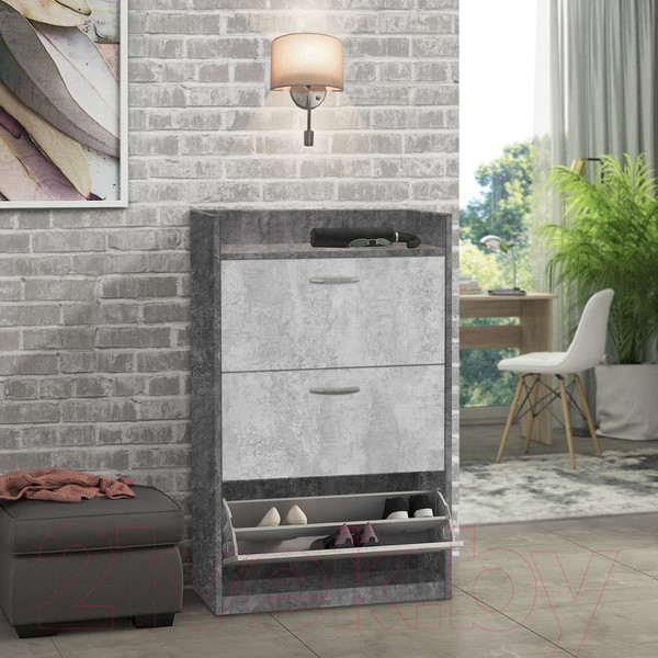 Изображение товара Тумба для обуви Артём-Мебель СН-100.09 (бетон спаркс лайт/бетон спаркс)