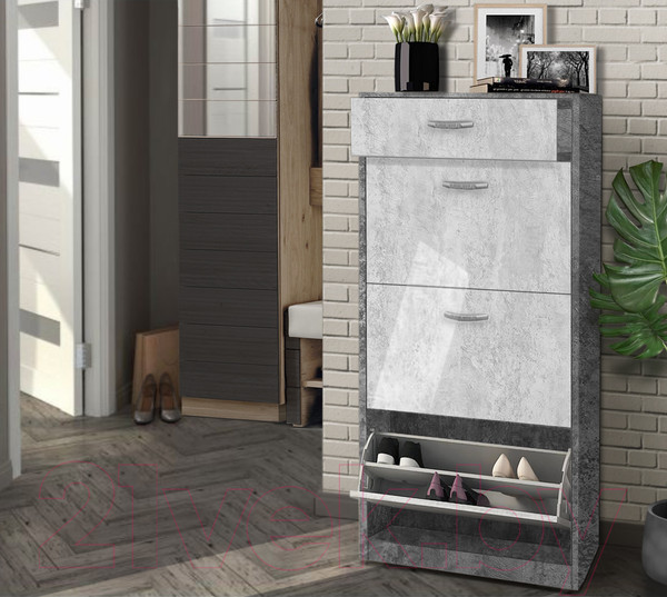 Изображение товара Тумба для обуви Артём-Мебель СН-100.12 (бетон спаркс лайт/бетон спаркс)