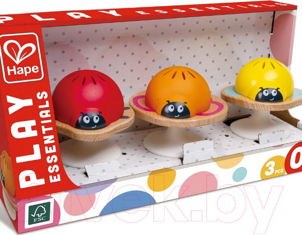 Изображение товара Набор погремушек Hape Бабочка, пчела, божья коровка / E0110_HP