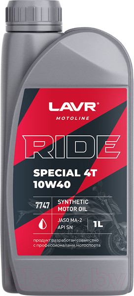 Изображение товара Моторное масло Lavr Moto Ride Special 4Т 10W40 SN / Ln7747 (1л)