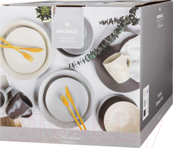Изображение товара Набор столовой посуды Bronco Shadow / 577-189 (16пр, серый)