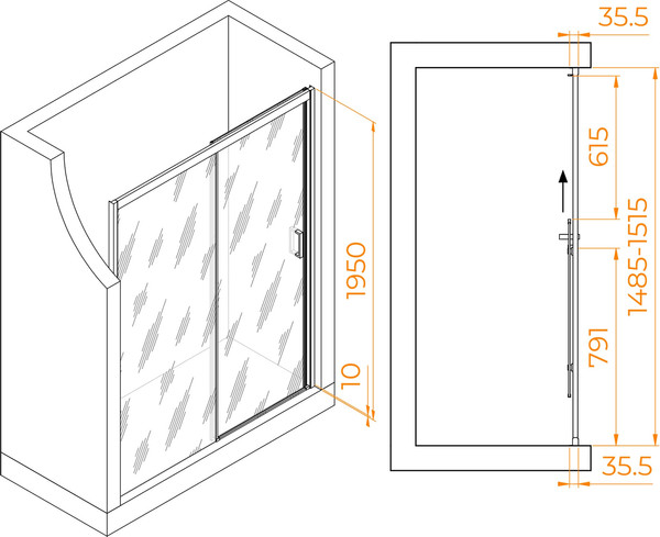 Изображение товара Душевая дверь RGW PA-017 / 350801715-11