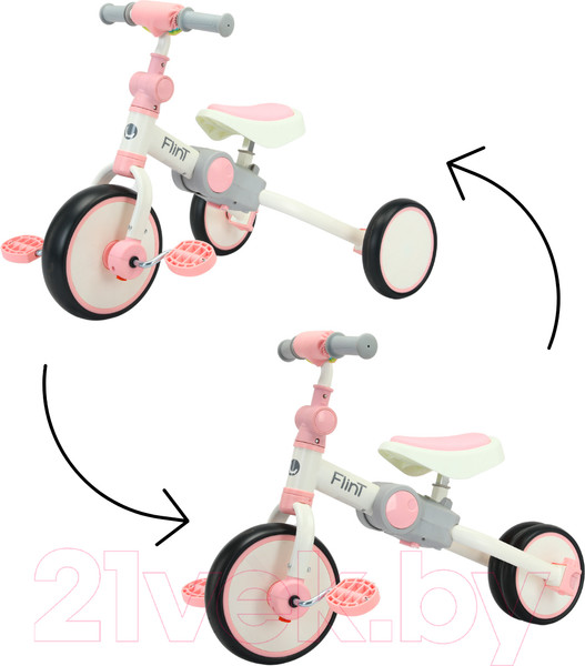 Изображение товара Беговел Bubago Flint / BG-F-109-4 (белый/розовый)