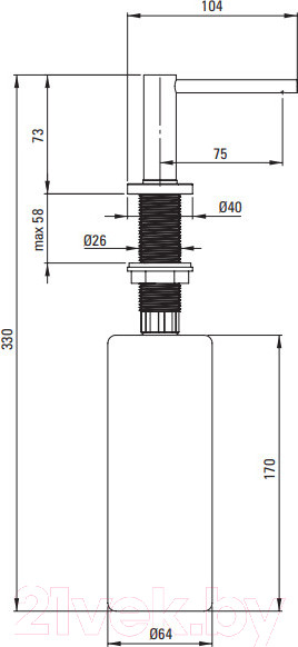 Изображение товара Дозатор встраиваемый в мойку Deante Aster ZZZ 00DD