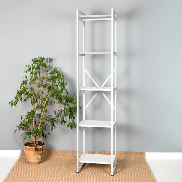 Изображение товара Стеллаж Millwood Лофт СН-2 (L) 400x350x1820 (белый/металл белый)