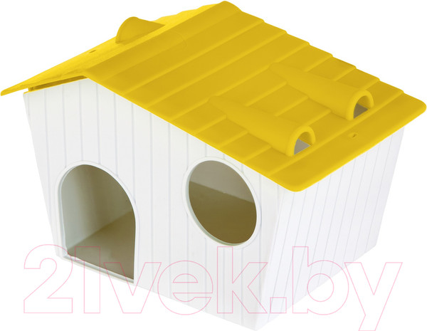 Изображение товара Домик для клетки Voltrega 0315945/yellow (белый/желтый)