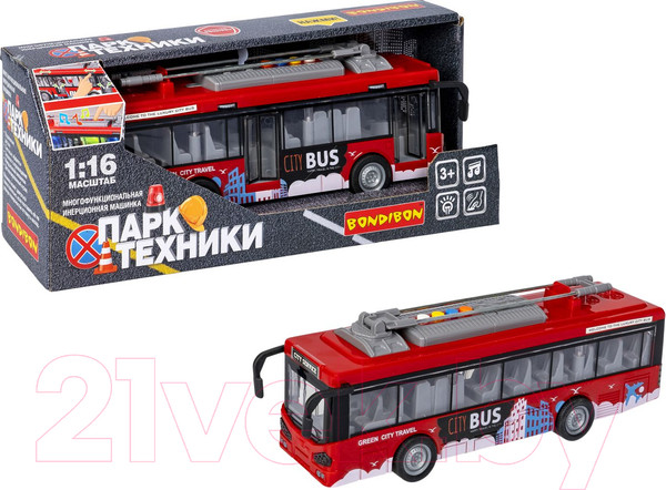 Изображение товара Троллейбус игрушечный Bondibon Парк техники / ВВ5939