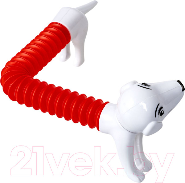 Изображение товара Игрушка антистресс Bondibon Собачка трубочка / ВВ5756 (белый/красный)