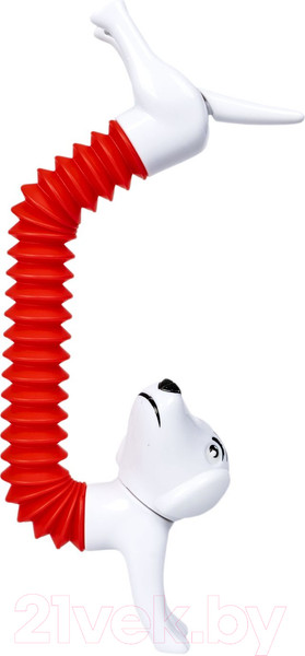 Изображение товара Игрушка антистресс Bondibon Собачка трубочка / ВВ5756 (белый/красный)