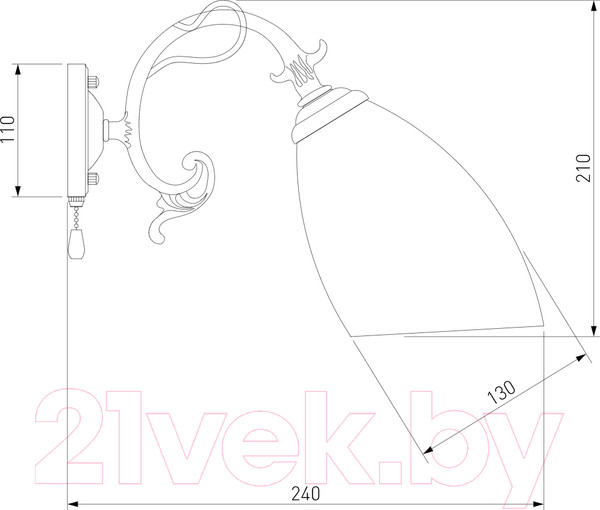 Изображение товара Бра Евросвет Ariele 22010/1 (античная бронза)