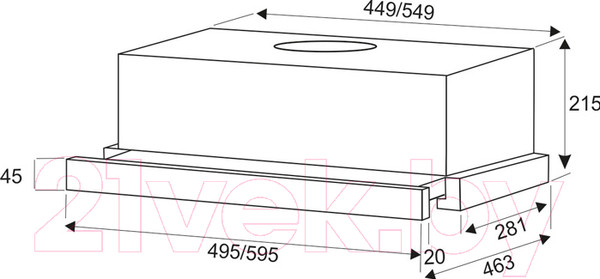 Изображение товара Вытяжка телескопическая Exiteq EX-1075