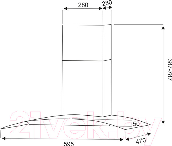 Изображение товара Вытяжка Т-образная Exiteq EX-1036 Sensor (нержавеющая сталь)