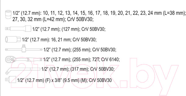 Изображение товара Гаечный ключ Yato YT-38741