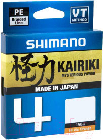 Изображение товара Леска плетеная Shimano Kairiki 4 0.215мм / LDM54TE2521515H (150м, оранжевый)