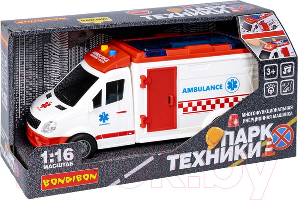 Изображение товара Автобус игрушечный Bondibon Парк техники. Скорая помощь / ВВ5941
