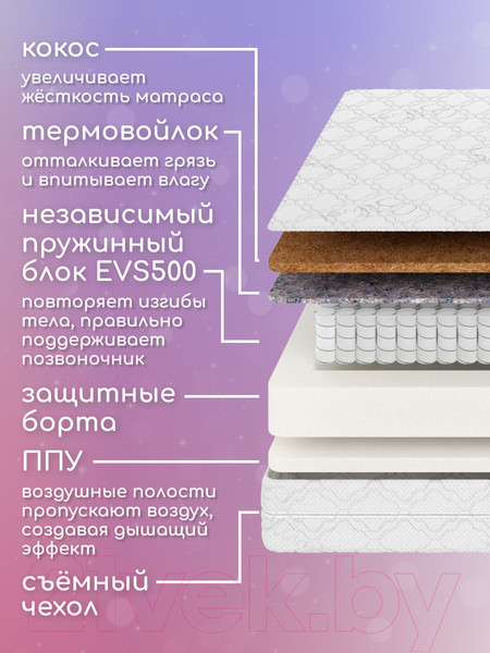 Изображение товара Матрас в кроватку Капризун Микс Хард 140x70 / 412990