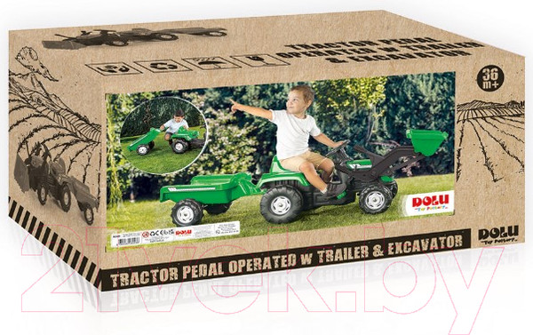 Изображение товара Каталка детская Dolu Ranchero с прицепом и ковшом / 8048 (зеленый)