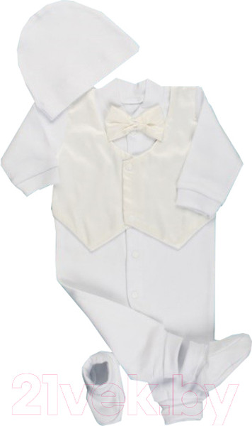 Изображение товара Набор для крещения Awis КМ2113 (р.80, белый/молочный атлас)