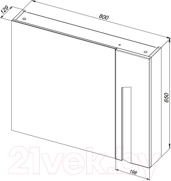 Изображение товара Шкаф с зеркалом для ванной АВН Ливорно 80 / 33.16