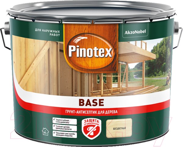 Изображение товара Антисептик для древесины Pinotex Base 5794890 (9л)