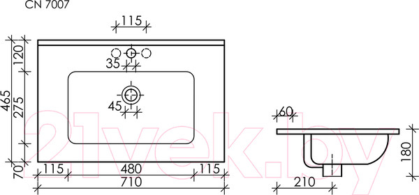 Изображение товара Умывальник Ceramica Nova Nova Element CN7007