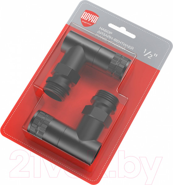 Изображение товара Комплект кранов для инженерного подключения Royal Thermo RTE 56.0013 (черный)
