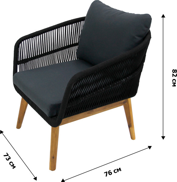 Изображение товара Комплект садовой мебели Garden Story Камелия / GS002 (черный/серый)