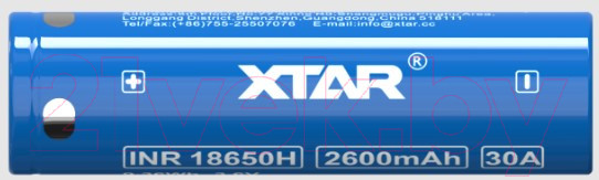 Изображение товара Аккумулятор XTAR Li-ion INR18650H 20A