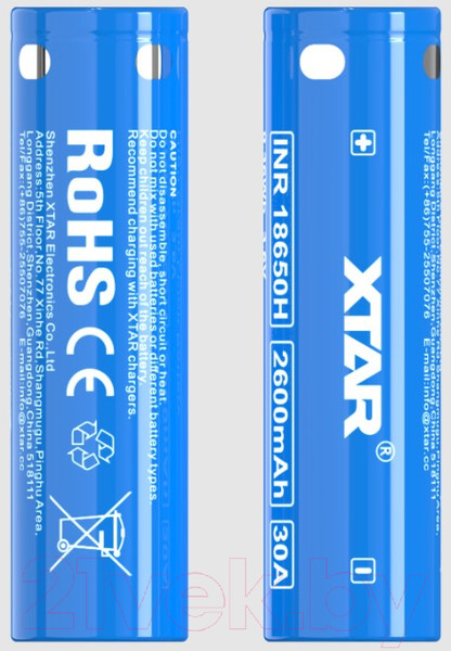 Изображение товара Аккумулятор XTAR Li-ion INR18650H 20A
