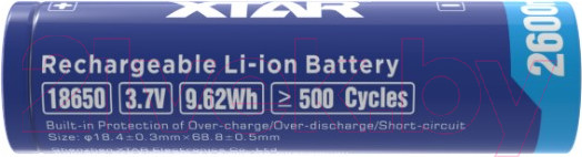 Изображение товара Аккумулятор XTAR Li-ion NCR18650-26F-PCB 4.5A (с защитой)