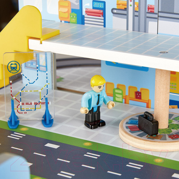 Изображение товара Паркинг игрушечный Hape Железнодорожная станция Мега Сити / E3768_HP