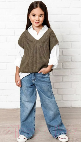 Изображение товара Жилет детский Amarobaby Knit / AB-OD21-KNIT10/03-122 (бежевый, р. 122)