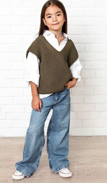 Изображение товара Жилет детский Amarobaby Knit / AB-OD21-KNIT10/03-134 (бежевый, р. 134)