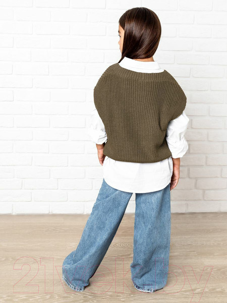 Изображение товара Жилет детский Amarobaby Knit / AB-OD21-KNIT10/03-134 (бежевый, р. 134)