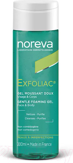 Изображение товара Гель для умывания Noreva Laboratoires Exfoliac Gentle Foaming Gel Для чувствительной кожи (200мл)