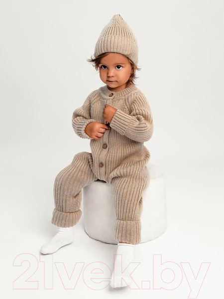 Изображение товара Комбинезон для малышей Amarobaby Pure Love Tot / AB-OD22-PLT501/03-86 (бежевый, р. 86)