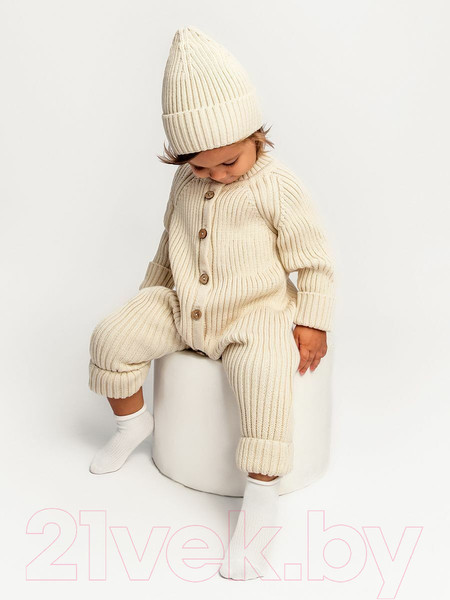 Изображение товара Комбинезон для малышей Amarobaby Pure Love Tot / AB-OD22-PLT501/33-68 (молочный, р. 68)
