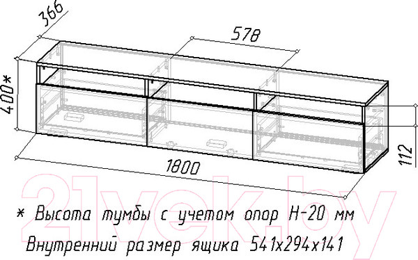 Изображение товара Тумба Мебель-Класс Сити-1 (белый/дуб сонома)